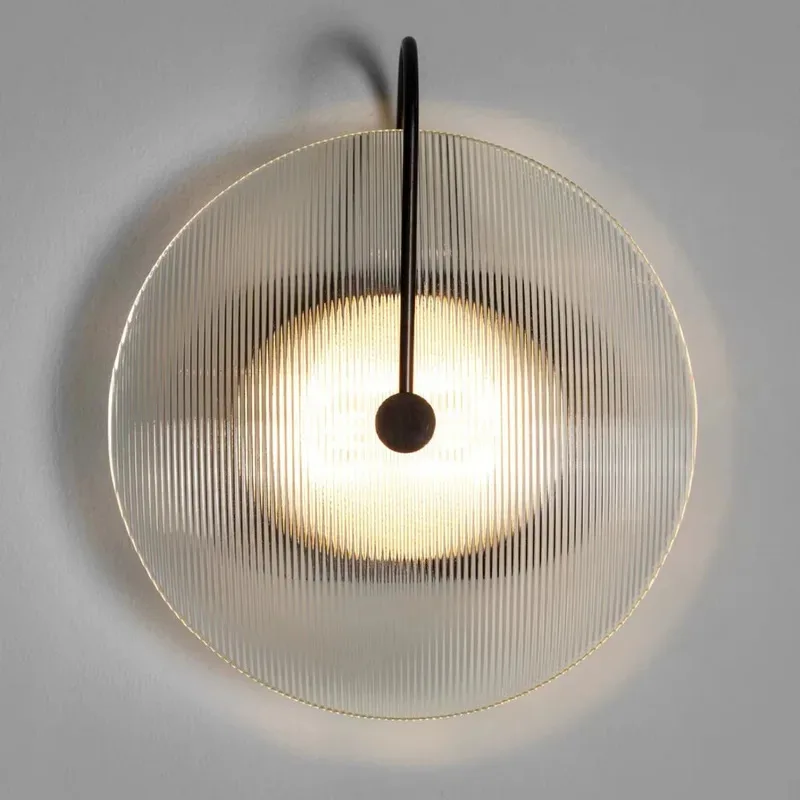 Modern Led Wall Lamp Stripe Glass Sconce Living Bathroom Bedside Bedroom Background Decor Indoor Lighting