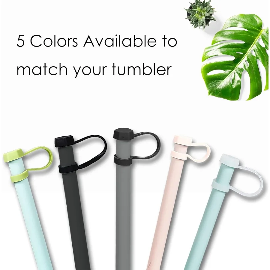 5 قطع من أغطية القش المصنوعة من السيليكون لأكواب بهلوان سعة 32 أونصة و40 أونصة #3