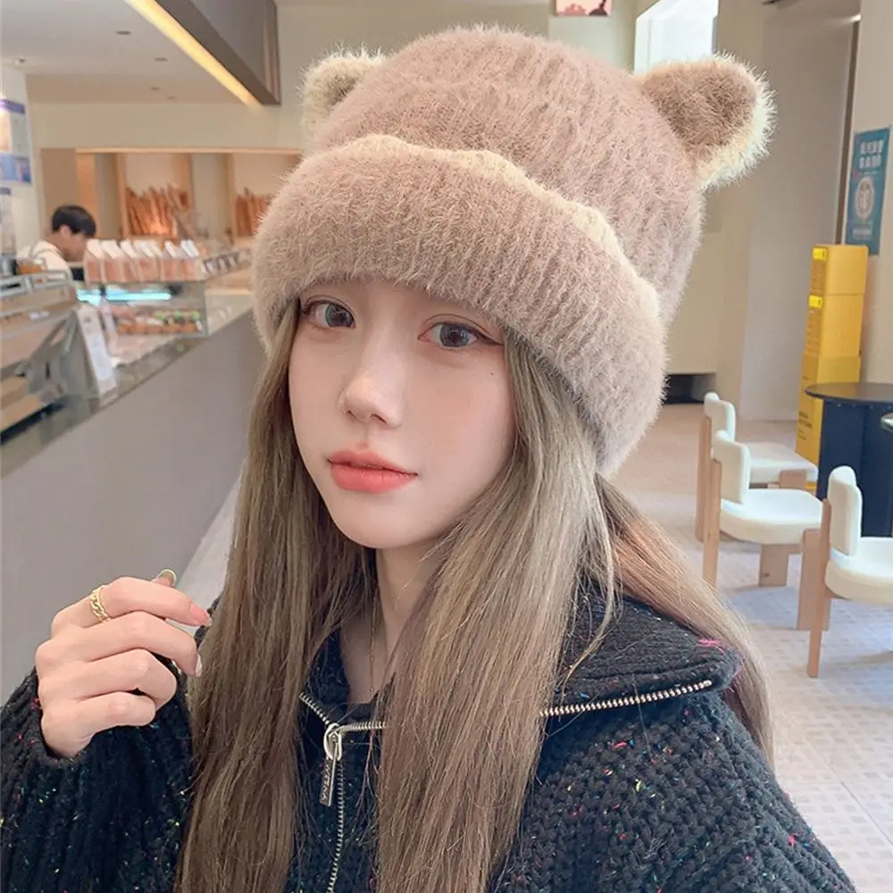 عارضة الدافئة سميكة محبوك قبعة يندبروف Coldproof بونيه قبعات حماية الأذن لخريف شتاء قبعات بونيه #2