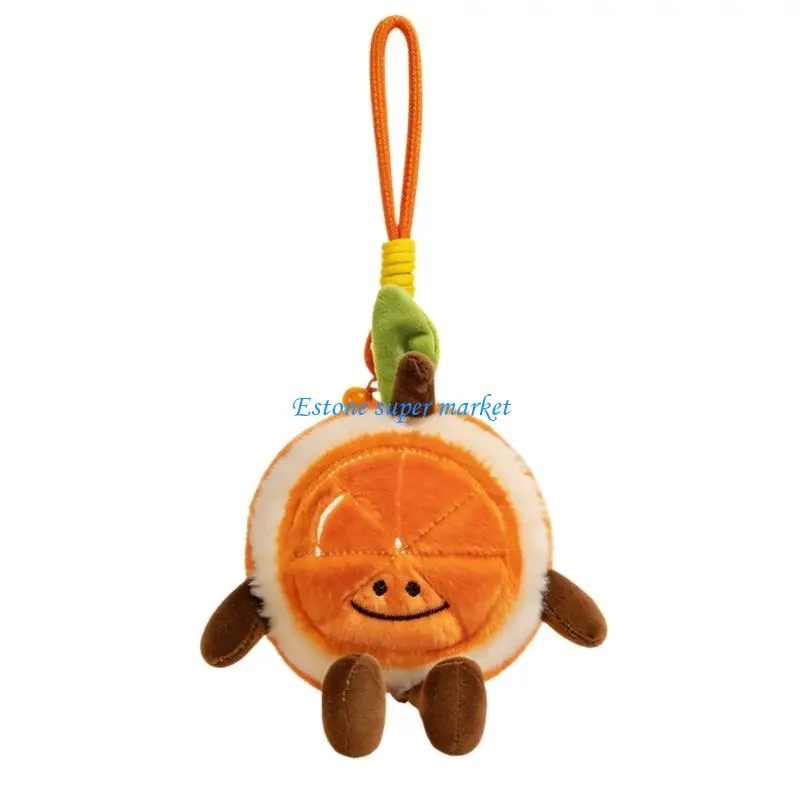 090B Adorable Fruit Plush Keychain Soft PP Cotton Filling Miniature Toy Perfect For Backpack Purse Car Decoration