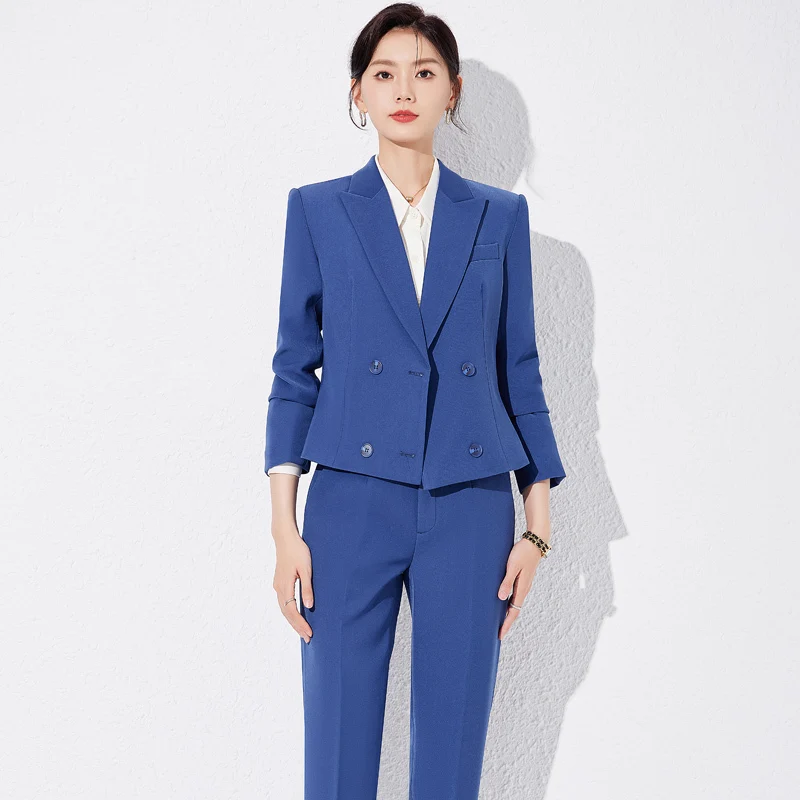 Plus Size 5XL Professional Women Business Work Wear Female Pantsuits Autumn Winter Career Interview Trousers Sets Ladies Outfits