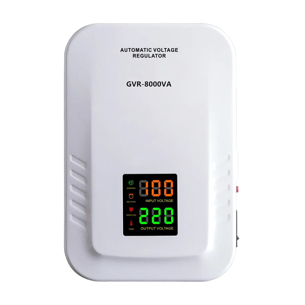 GVR-8KVA Electrical Stabilizer Adjustable Automatic Digital Relay Delay Over and Under Voltage Protector