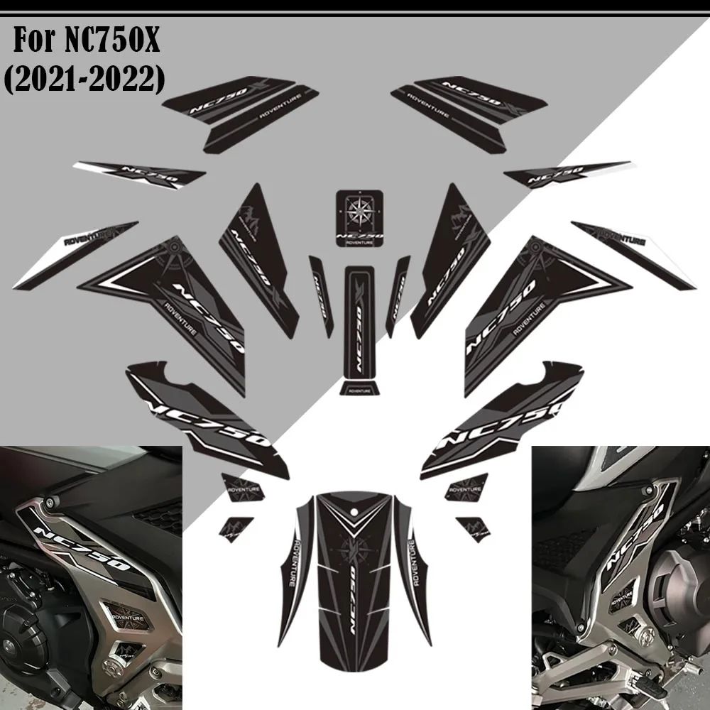 

2021 2022 Fuel Oil Tank Pad Stickers For Honda NC 750 NC750 X NC750X Protector Knee Windscreen Handshield Fender Decals