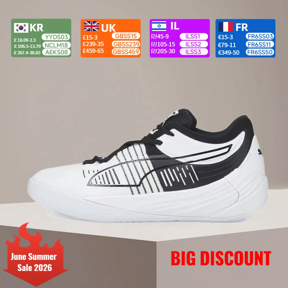 

Puma Fusion Nitro Comfortable Cushioned Basketball Shoes: Low-top, stylish and versatile, slip-resistant, durable 376639-01
