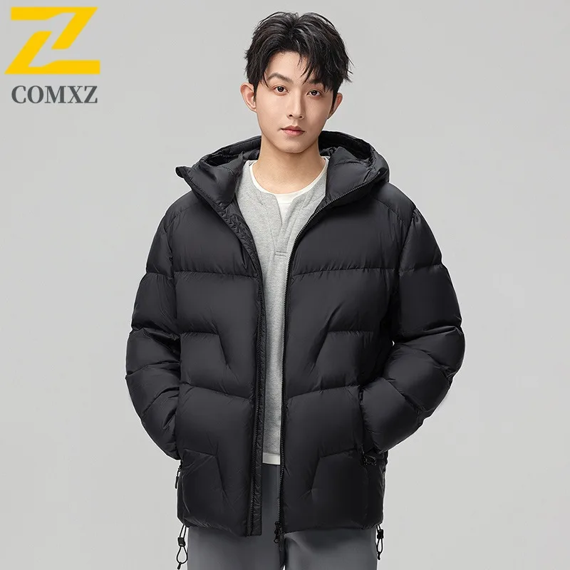 سترة COMXZ Premium 2025 للرجال بقلنسوة للمشي لمسافات طويلة والسفر سترة مريحة عصرية للخروج ملابس خارجية شتوية مقاومة للبرد #4