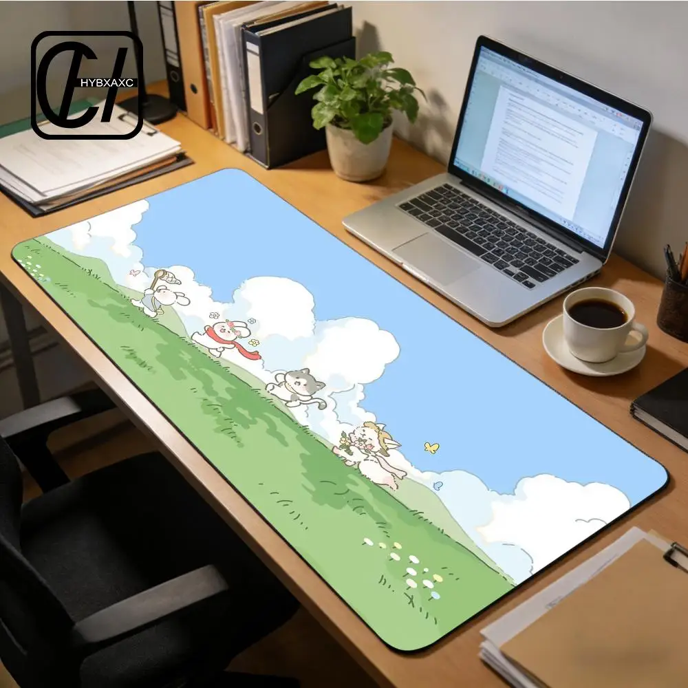 kawaii rabbit Mausepad Computer Keyboard Large Mouse Pad Desk Mat Office Accessories Cabinet Cushion Pc Gaming Non-Slip HD Rug