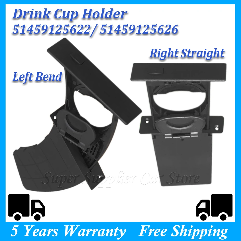 Front Left Right Cup Holder Drink Rack Black Holders For BMW E60 E61 5 Series 2003-2010 Car 51459125622 51459125626