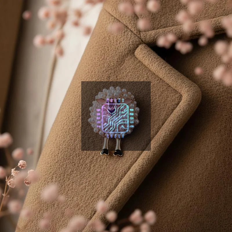 1Pcs Unisex 2-color Lovely Year Of The Goat Animal Party Brooch Pin Gifts Imitation Pearl Sheep Brooches For Women