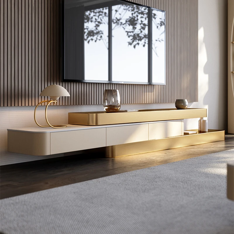 Modern Luxury Mirror Silver Living Room Furniture Stainless Steel TV Stand