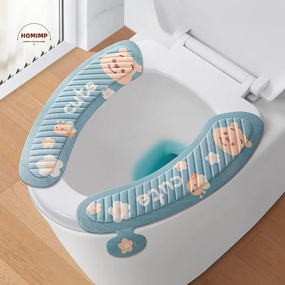 

Universal Waterpoof Toilet Seat Cover Soft Cartoon Closestool Mat Washable Cute Toilet Sticky Seat Pad Bathroom