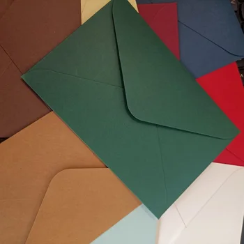 50 개/몫 18.5x12.5cm 봉투 가방 포장 엽서 카드 청첩장 250g 종이 봉투 파티 선물 상자 보관 가방