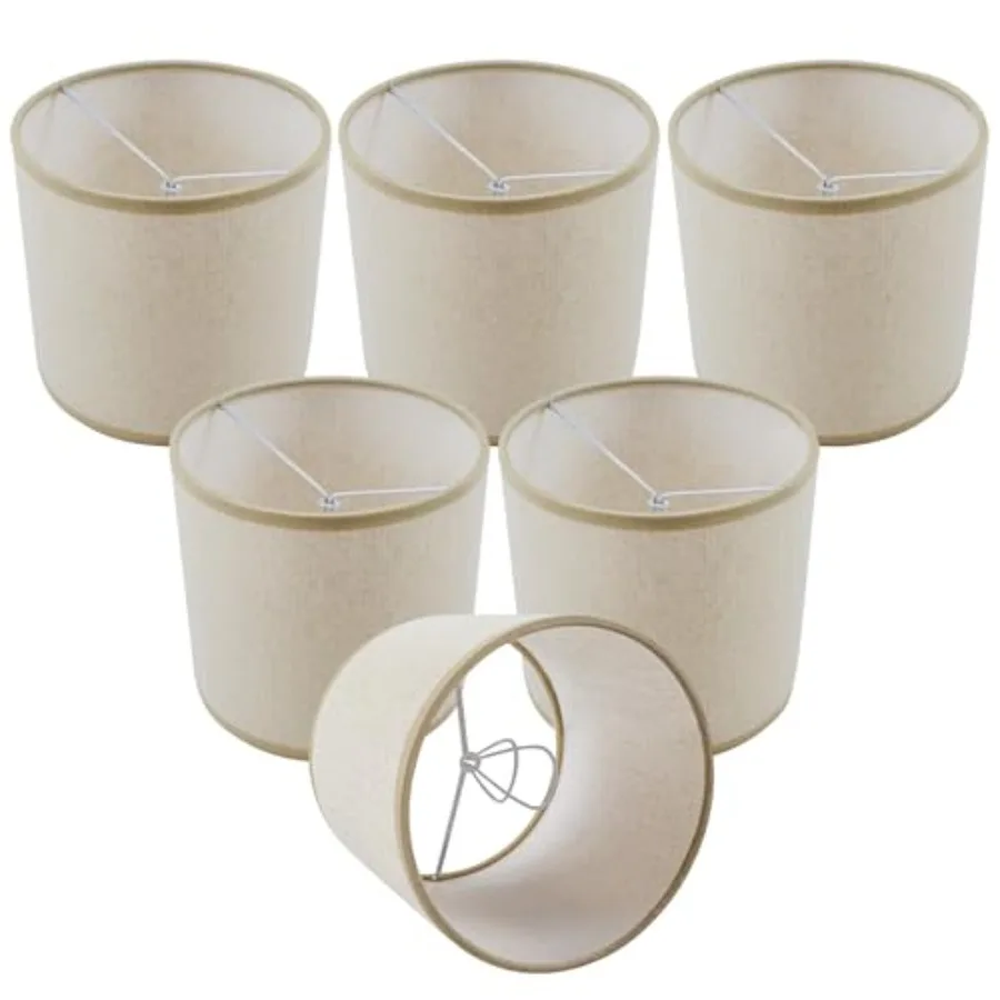 

Small Lamp Shades Lamp Cover Set of 6 Drum Shades for Wall Lamp Chandelier Shades Small Table Lamp Candle Lamp Shades 5.5"x 5.5