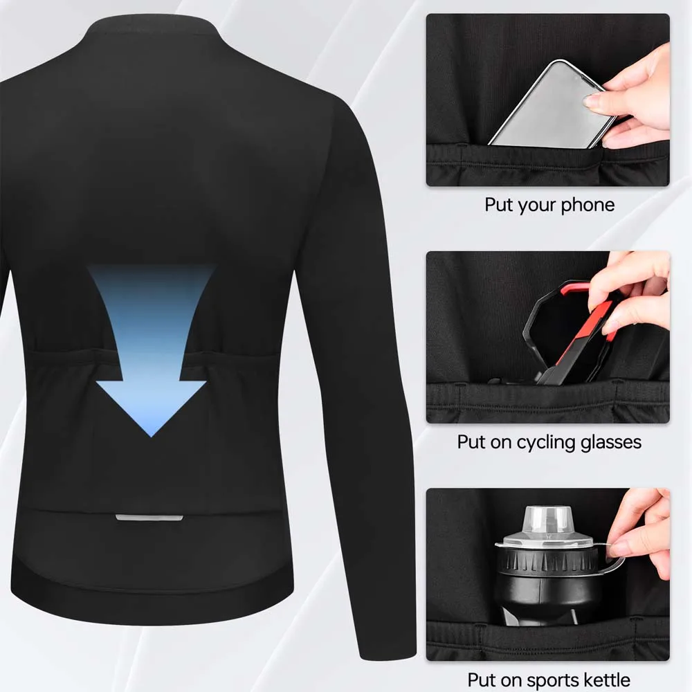 X-TIGER Winter Thermal Cycling Jersey Long Sleeve Fleece Lining Breathable Men Women Bicycle Warm Jacket Road Bike MTB Clothing