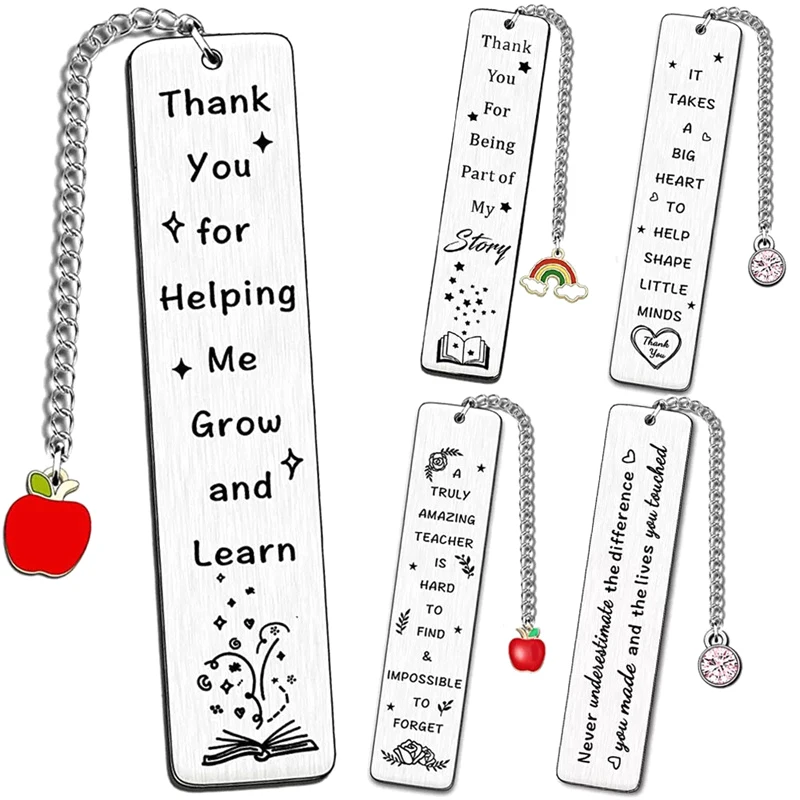 Stainless Steel Metal Leaf Rhinestone Pendant Bookmark Student Teacher Gift Read Home Bookmark Learn Supplies Teachers Day Gift