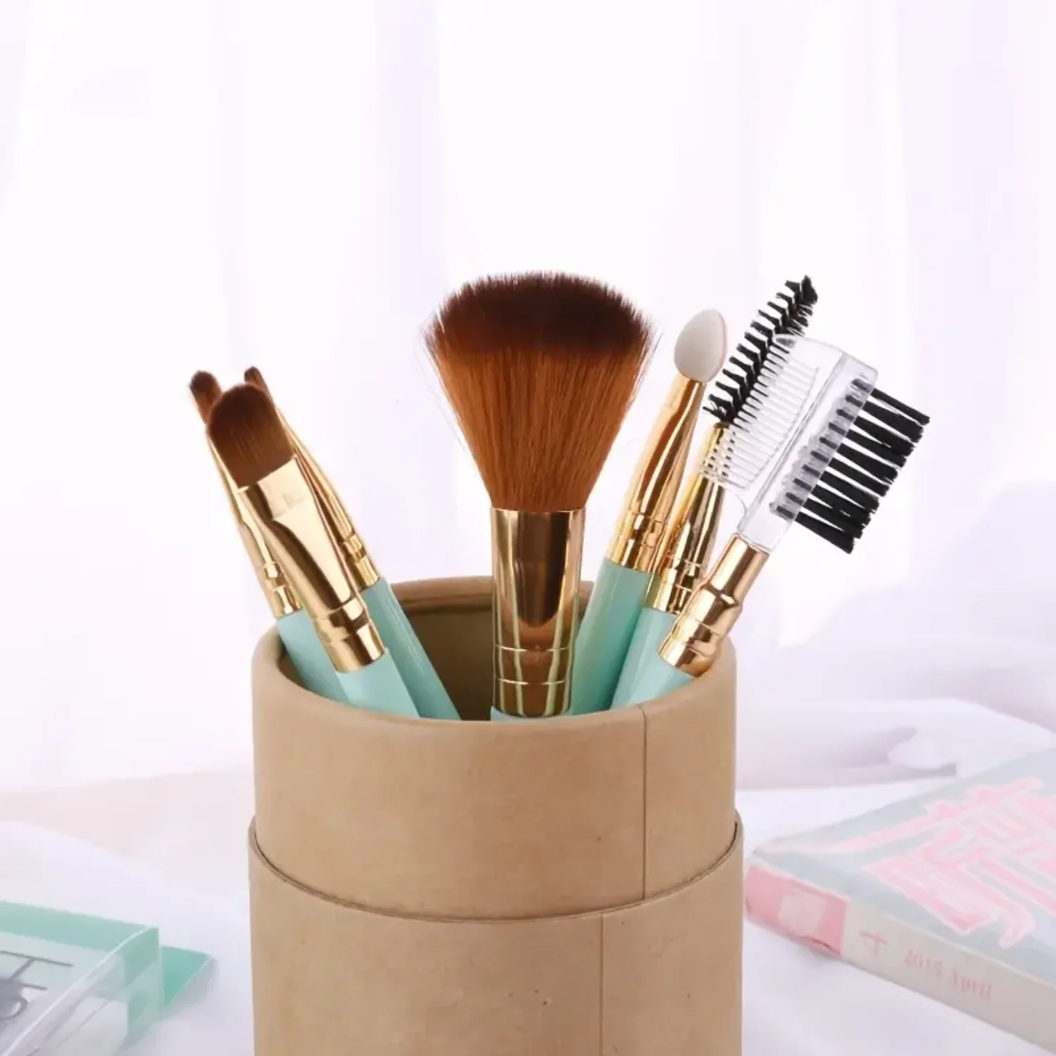 7 Piece Makeup Brush Set  Eye Shadow, Mascara, Blush Brushes & More - Essential Beauty Tools