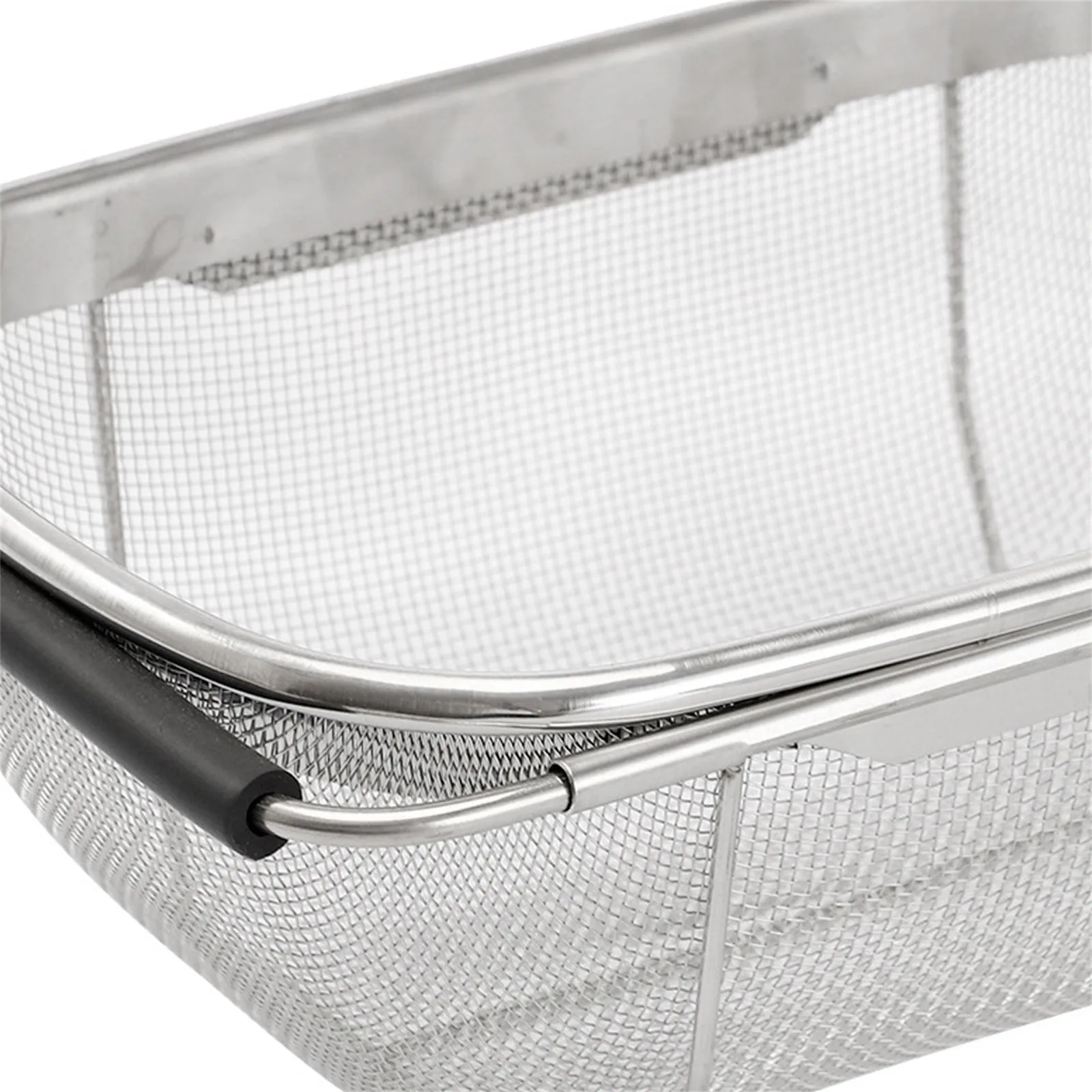 Multifunctional rice washing drain basket oval stainless steel vegetable washing filter retractable border drain net