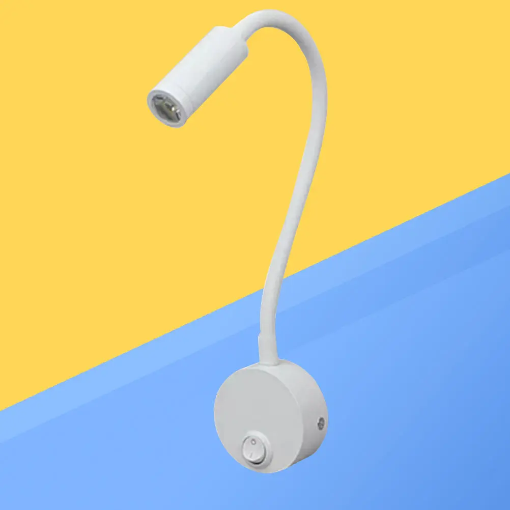 

Прикроватная лампа для чтения 3 Вт, светодиодная, настенная, с гибкой штангой, малая яркость, защита глаз, для дома, офиса, спальни