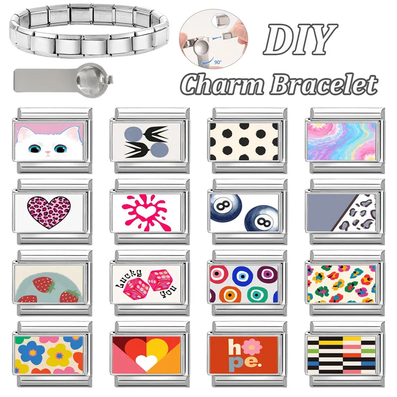 جديد جميل الحيوانات الأليفة القطط والكلاب وصلات سحرية إيطالية تناسب 9 مللي متر سوار الفولاذ المقاوم للصدأ النساء الرجال DIY بها بنفسك صنع المجوهرات