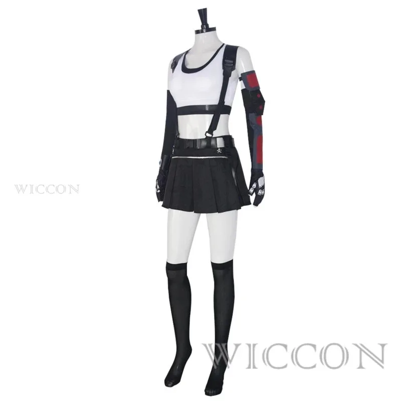 Final Fantasy VII Remake Tifa Cosplay Tifa Lockhart Cosplay Costume adulte femmes filles perruque chaussures Halloween carnaval Costumes