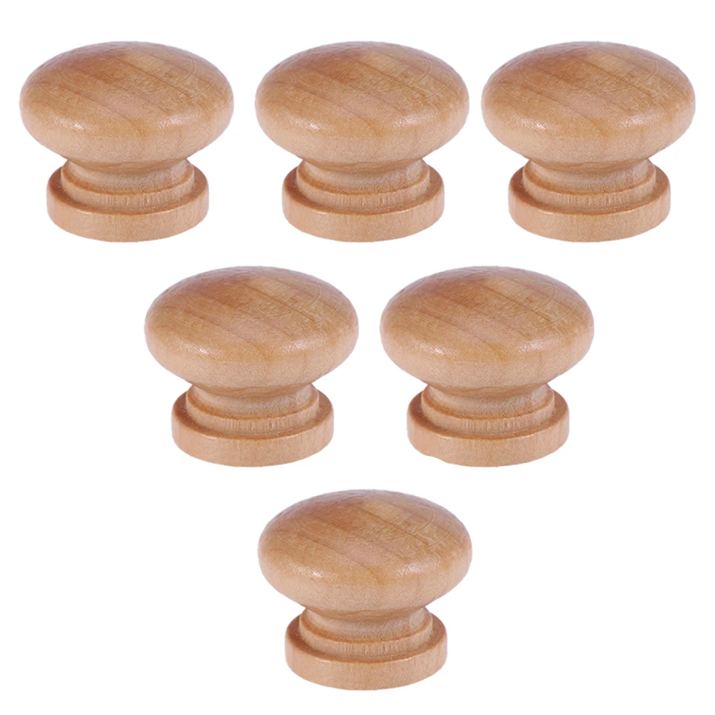 

6pcs Mushroom Cabinet Handle Single Hole Drawer Pulls Wood Door Knobs for Cabinets Kitchen Wardrobe Furniture Hardware