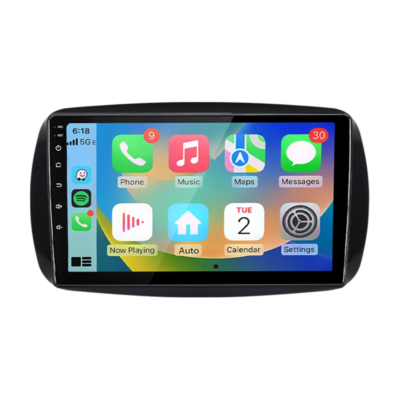 Junsun Android Auto Autoradio für Mercedes Benz Smart 453 Fortwo 2014 2015 2016-2020 Multimedia Wireless Apple CarPlay Intelligente Systeme IPS Touchscreen Stereo Videoplayer 2 Din Autoradio Head Unit
