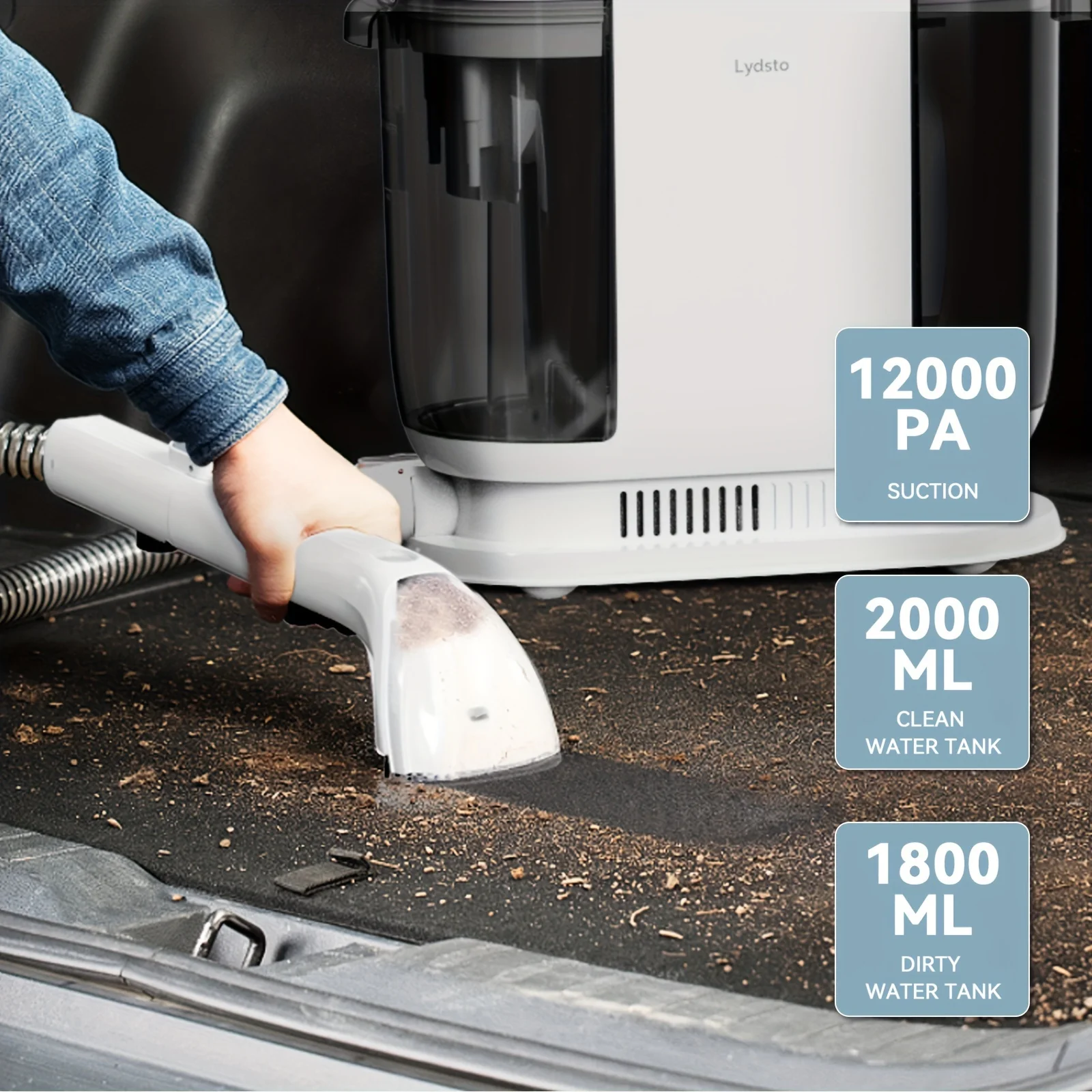 

Lydsto Portable Carpet And Cushion Cleaner, All-in-one Washing And Drying, Self-cleaning 2-in-1 Cleaner, Can Deeply Clean Car