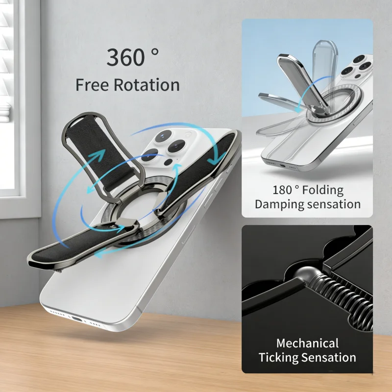 

Magnetic Ring Phone Stand Foldable Desk Buckle Holder Portable Rotatable Mobile Phone Bracket for iphone17 16 15 14 13