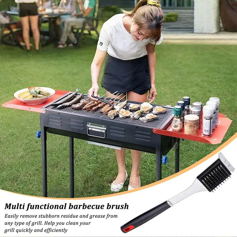 Grill Cleaning Brush Versatile Grill Cleaning Kit Efficient Grill Scraper Stainless Steel With Handle Grill Scrubber BBQ Brushes