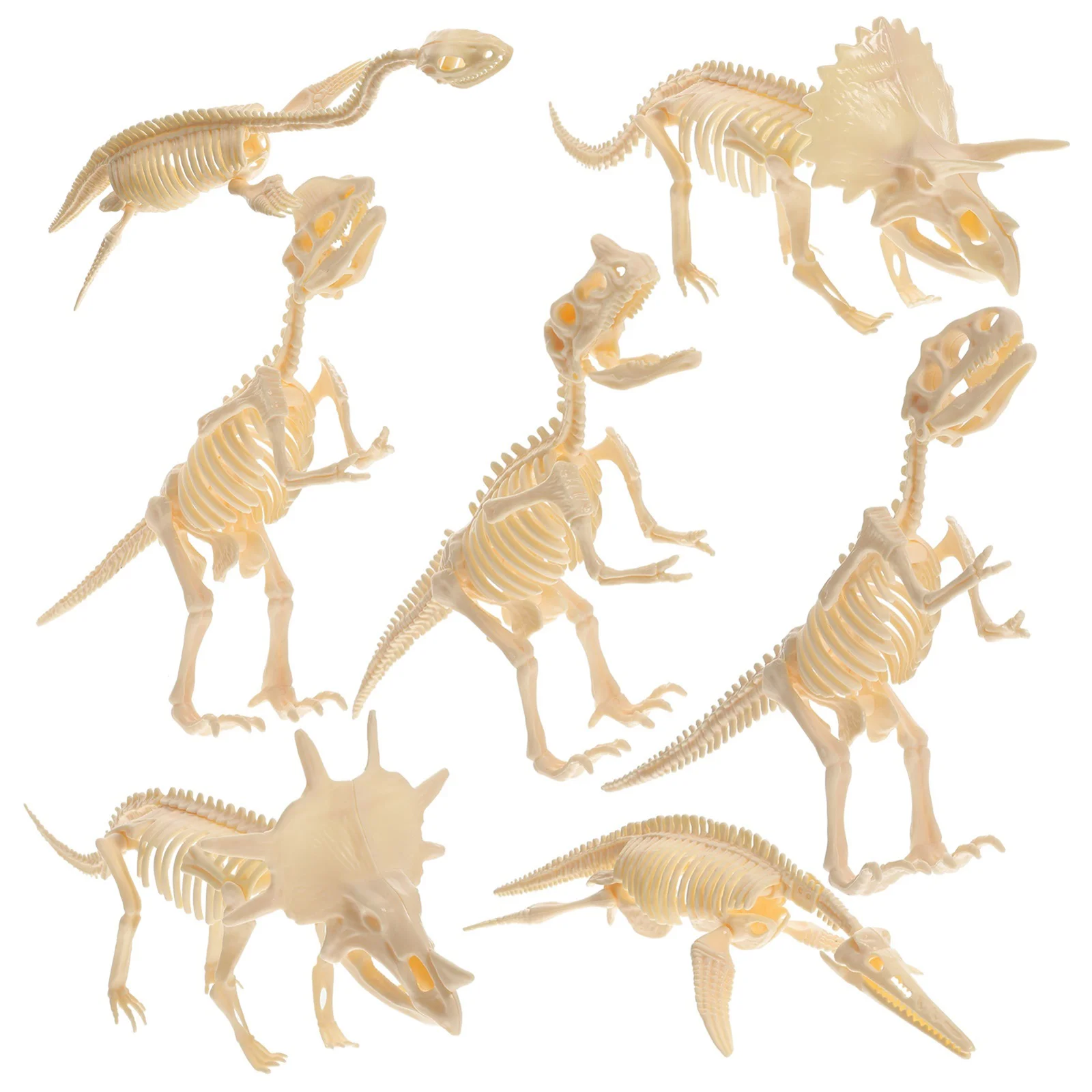 7 Pcs Dinosaur Toy Figure Decor Animal Kids Plastic Figurine Skeletons Child Bones