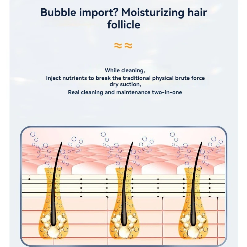 小さな泡の黒ずみ分析装置、毛穴の洗浄とニキビの除去、クレンジング、酸素注入、水分補給、肌の栄養補給