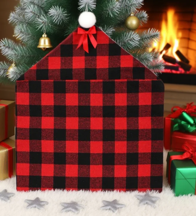 

Christmas Decorations Chair Cover Checkered Fabric Chair Cloth For Kitchen Dining Room Christmas Party Home Decor