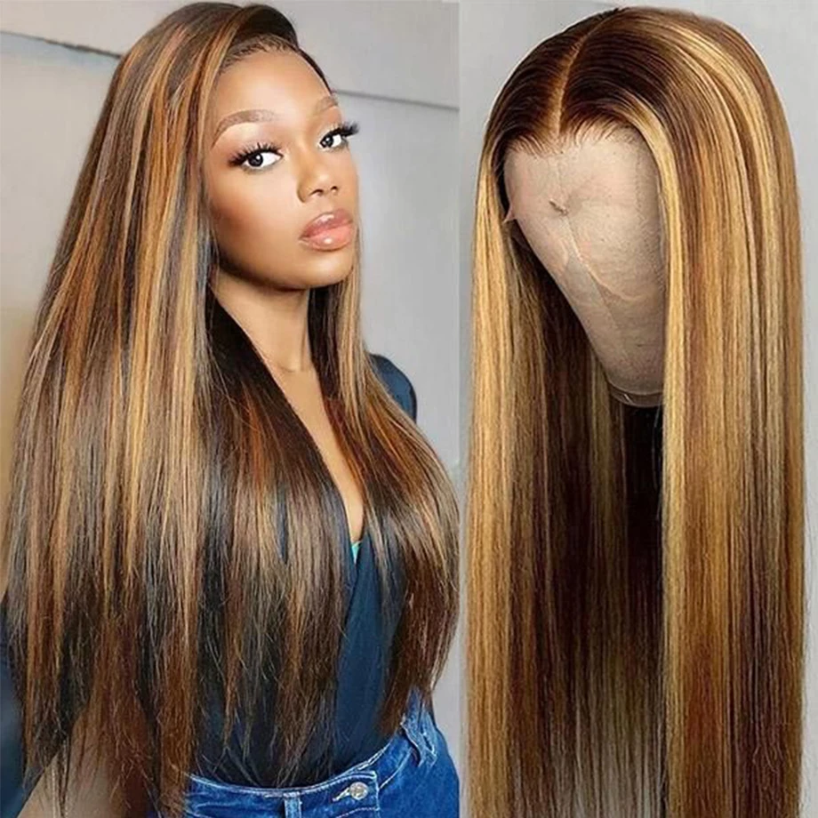 

Straight Hightlight Lace Frontal Wigs Human Hair