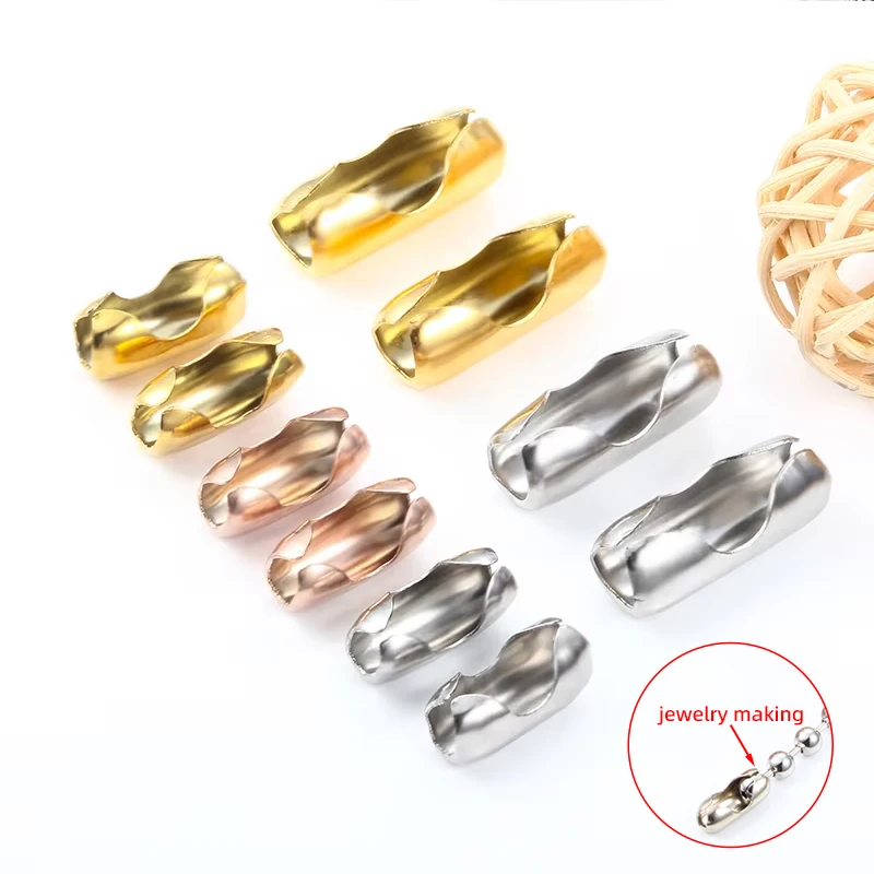 

Stainless Steel Ball Chain Clasps Connectors For Jewelry Making Beads Keyring Material DIY Necklace Bracelet Accessorie Supplies