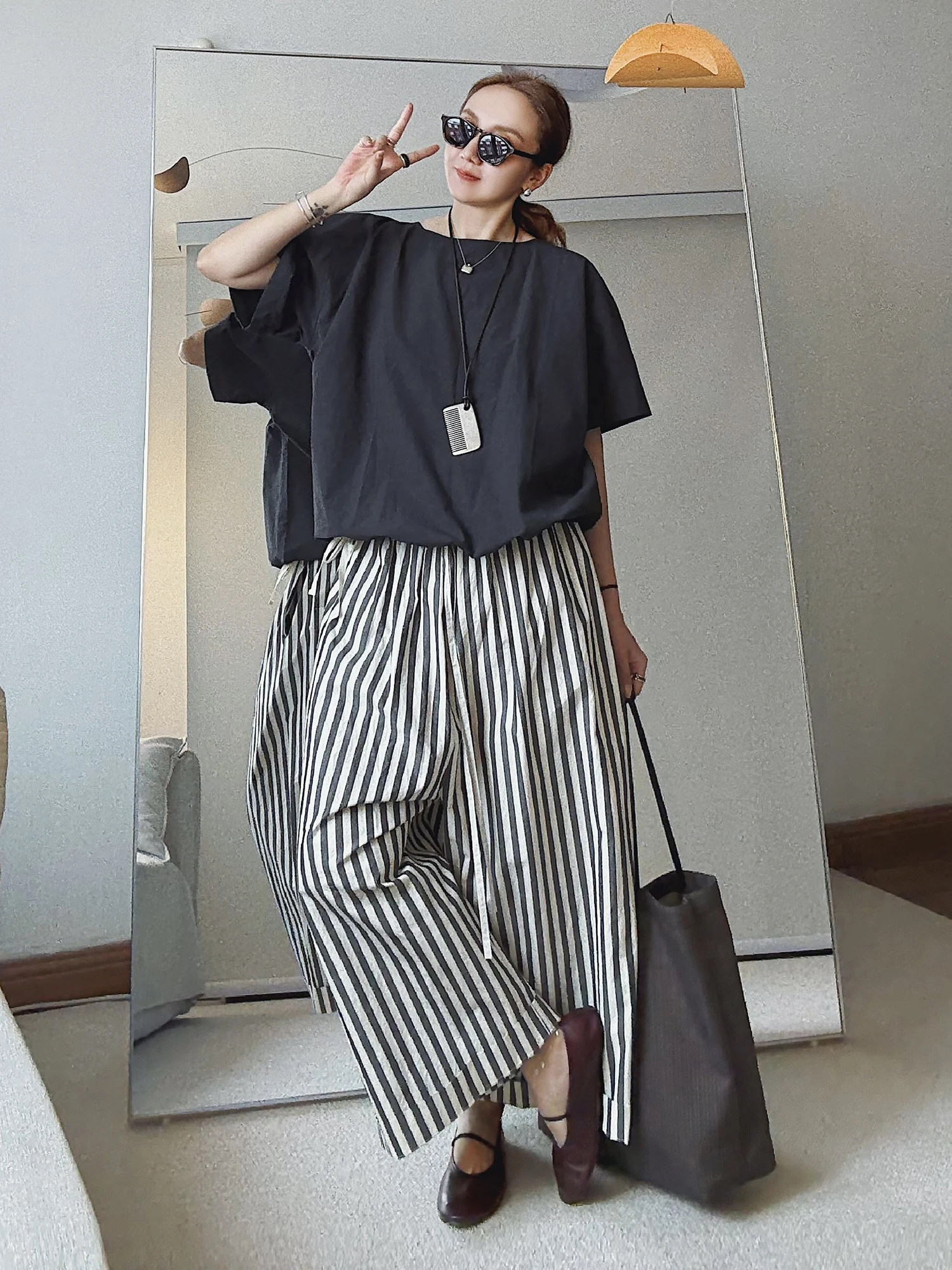 

Хлопково-льняная женская футболка с коротким рукавом и завязками, в стиле кэжуал, премиум-класса, летняя, с круглым вырезом