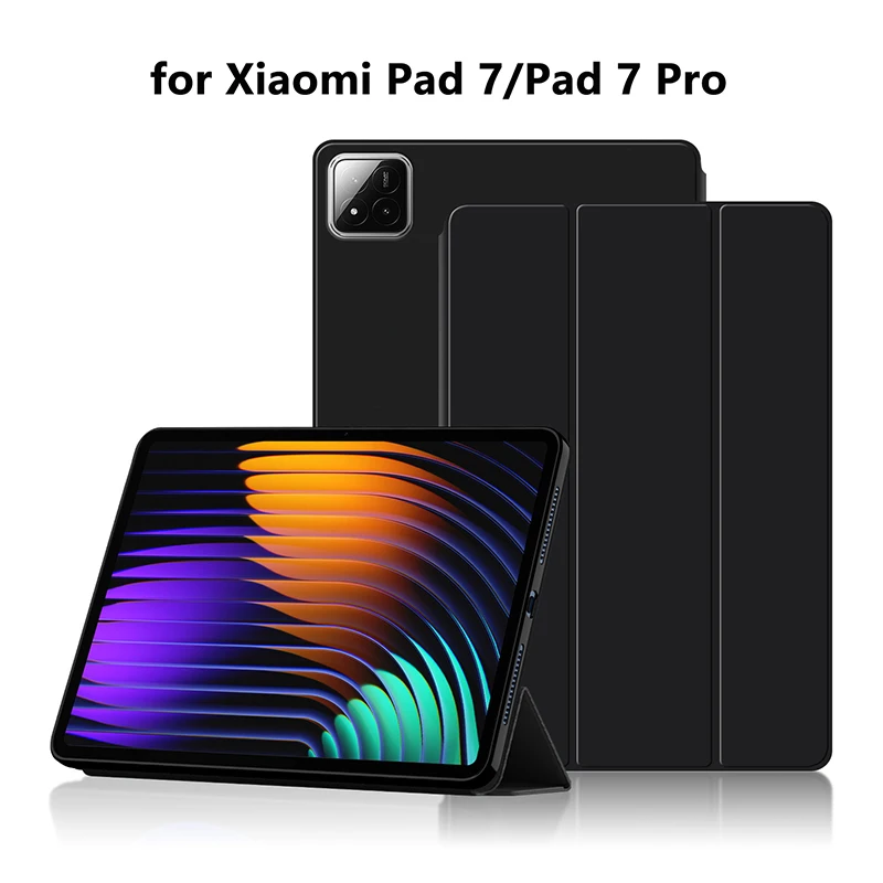 Foldable TPU Protective Case Cover With Holder For Xiaomi Pad 7/Pad 7 Pro Colorful Auto Wake Up Protector Tablet Accessories