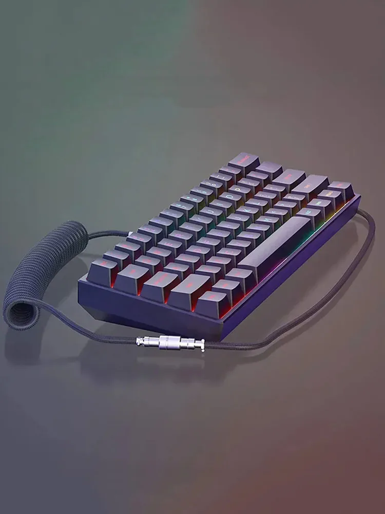 Spiralkabel für mechanische Tastatur, Typ C, USB-Anschluss, Aviator-Spulenkabel für Gaming- und Desktop-Computer, Aviation-Anschlusskabel