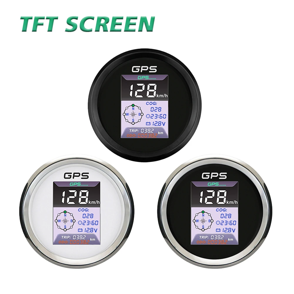 Rhaxel 85MM GPS Speedometer Speed Gauge Meter TFT Screen with Tripmeter Odometer Clock Voltmeter 12V 24V for Car Limousine