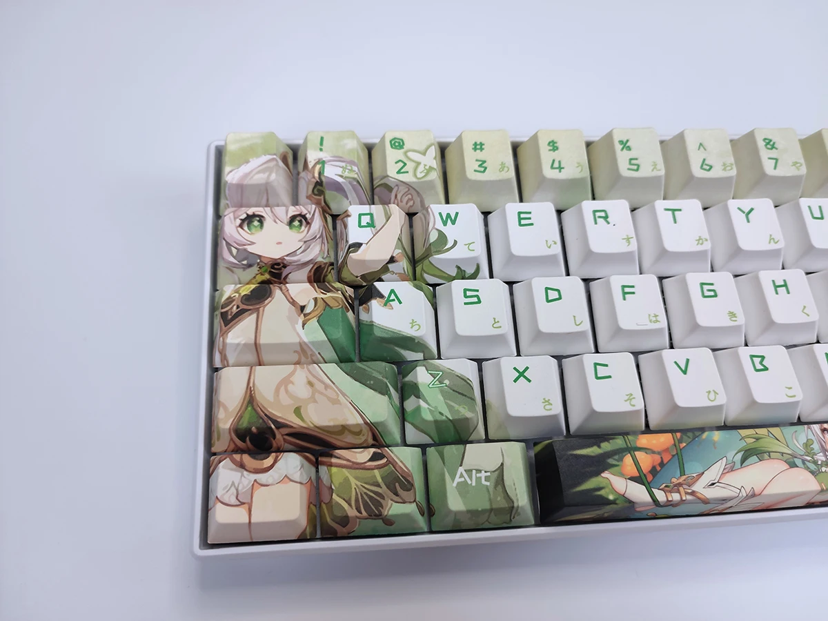 Genshin Nahida Keyboard Decoration 108Keys Keycaps Anime Game Genshin Impact Theme Cherry Height Key Caps PBT Cosplay Props Gift