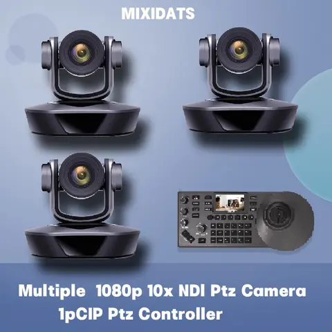 화상 회의 카메라 키트, 1080P NDI PTZ 카메라, 10X 줌 Ai 자동 추적 및 1 개 IP Ptz 조이스틱 컨트롤, 여러 개