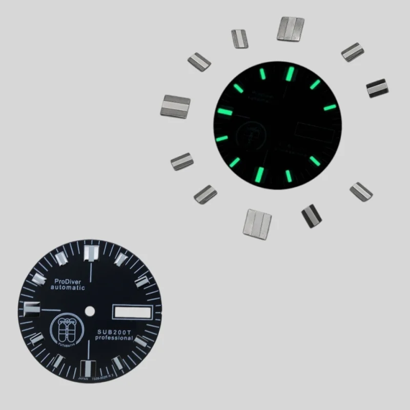 28.5mm Diver Watch Green Luminous Hour Markers Dial For SKX007 SKX009 NH35 NH36 Movement Mod Watch Replacement Parts