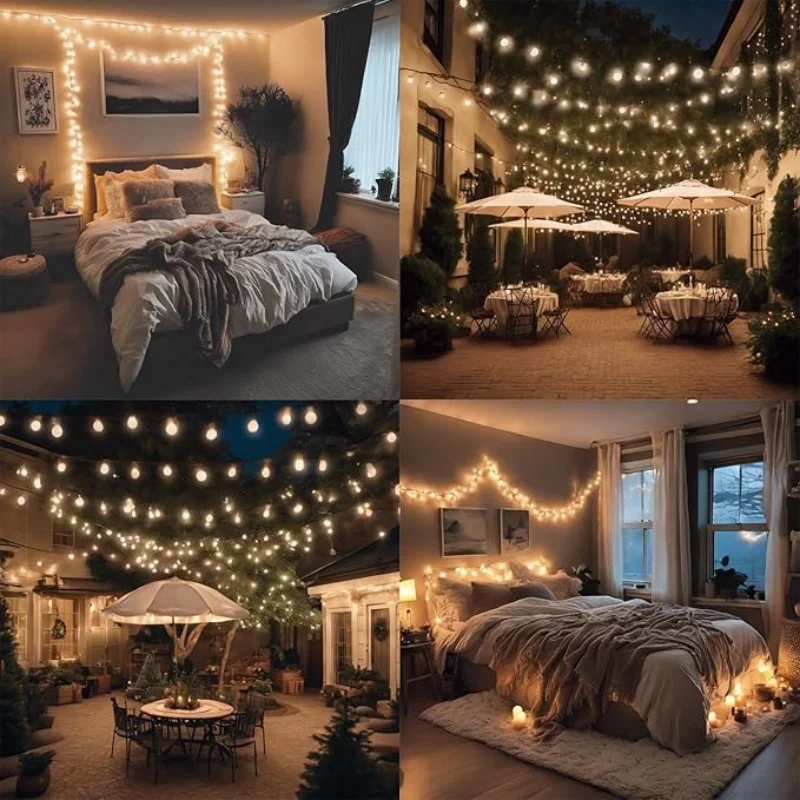 10/20/40/80 Led غلوب سلسلة أضواء بطارية تعمل الجنية ضوء لحديقة عيد الميلاد حفل زفاف التخييم جو ديكور #2