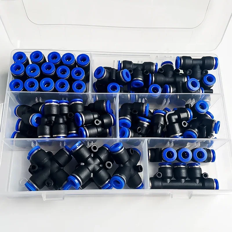 51 Pcs Pneumatic Connectors Boxed PU-6/PE-6/PZA-6/PY-6/PV-6/PG-6/PK-6 Kit 6mm Outer Diameter of The Hose Pipe Tube Air