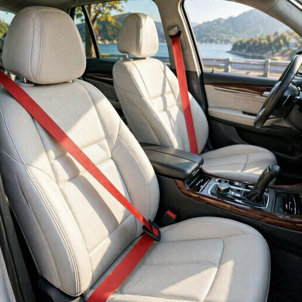2PC- JDM Automotive Universal High-quality Nylon Safety Belts for Most Cars, Solid-colored with Inspection Certification