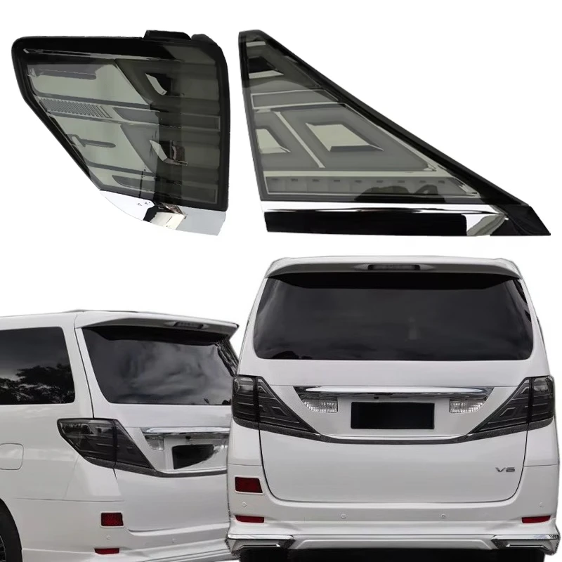 2009-2014Toyota Alphard 20 Series New LED Tail Lights ’Smoked Design with Red Lens Color 12V Upgrade Modification Applicable