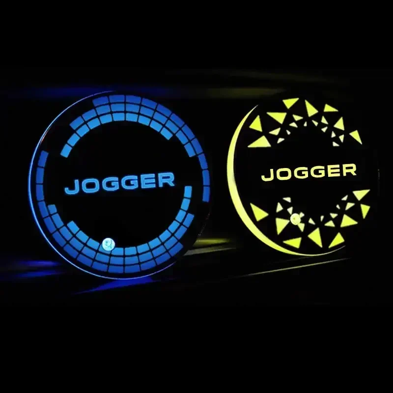 Luminous Car Water Cup Coaster LED Drink Cup Holder Mat for Dacia Jogger Badge LED Cupmat Atmosphere RGB Lights Pad Accessories