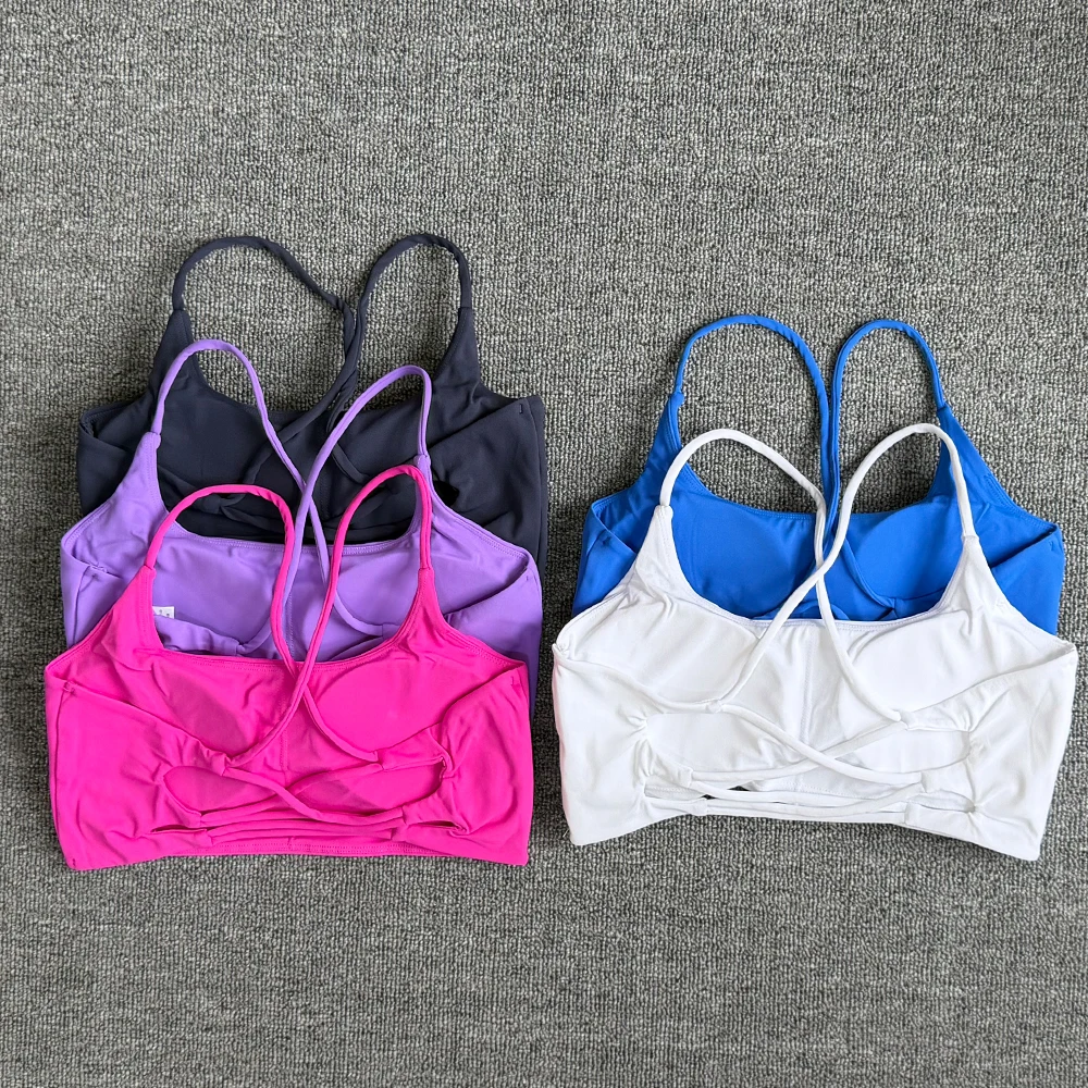 Sexy Cross Back Sports Bra Push Up Gym Top Women Backless  Sportswear Yoga Underwear Fitness Workout Yoga Bra Clothing Wome