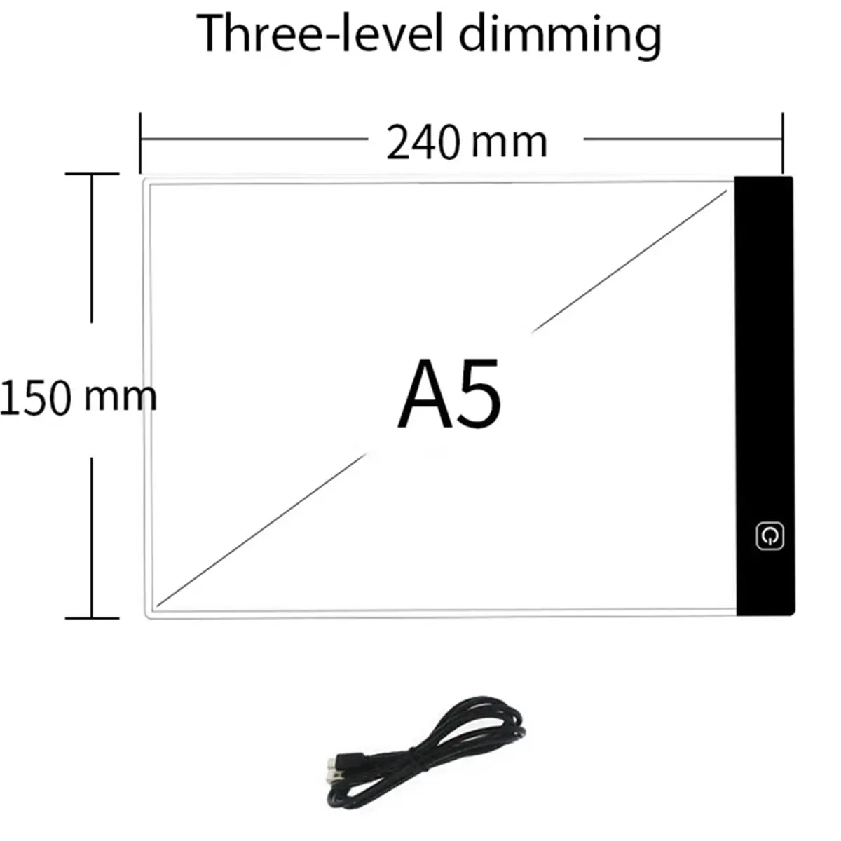 A5 LED Drawing Copy Pad for Kids: 3-Level Dimmable Light Board with Adjustable Settings Drawing Tablet Tools