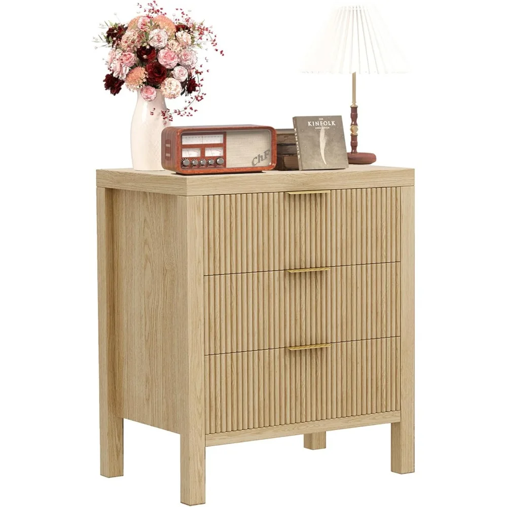 6-drawer mid-century modern nightstand pair for bedroom