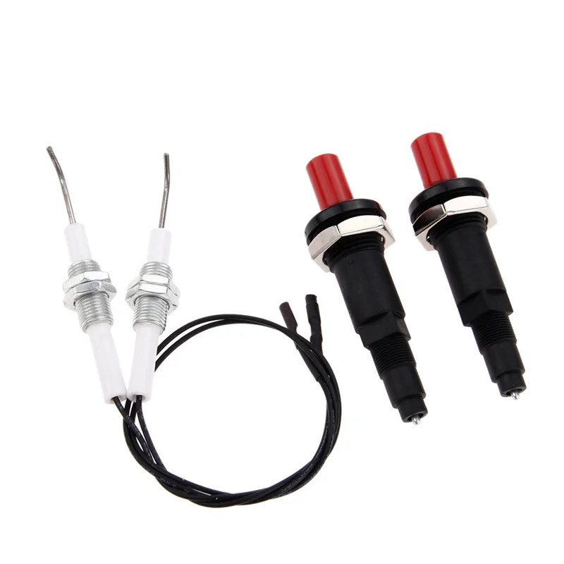 

B08B-2 Set Push Button Piezo Igniter W/Threaded Electrode Ignition Plug For Fireplace/Oven/Heater/Kitchen