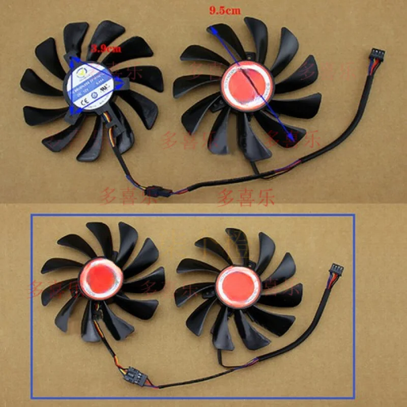 QQ      Graphics Card Dual fan for XFX RX580 RX584 RX588 RX590 CF1010U12S/FDC10U12S9-C
